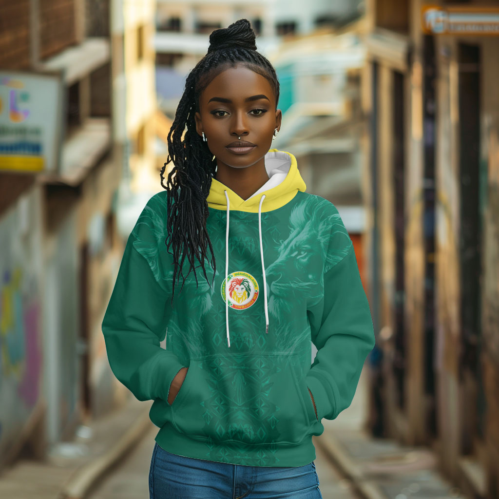 Custom Senegal Football Hoodie Lions Of Teranga Sporty Style