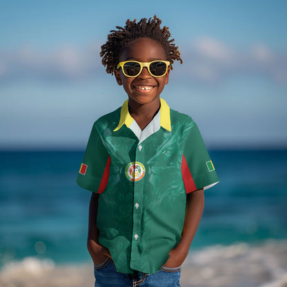 Custom Senegal Football Kid Hawaiian Shirt Lions Of Teranga Sporty Style