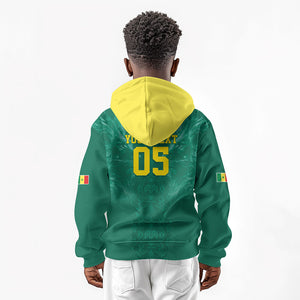 Custom Senegal Football Kid Hoodie Lions Of Teranga Sporty Style
