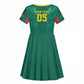 Custom Senegal Football Kid Short Sleeve Dress Lions Of Teranga Sporty Style