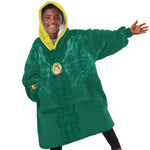 Custom Senegal Football Kid Wearable Blanket Hoodie Lions Of Teranga Sporty Style