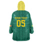 Custom Senegal Football Kid Wearable Blanket Hoodie Lions Of Teranga Sporty Style