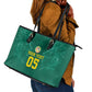 Custom Senegal Football Leather Tote Bag Lions Of Teranga Sporty Style