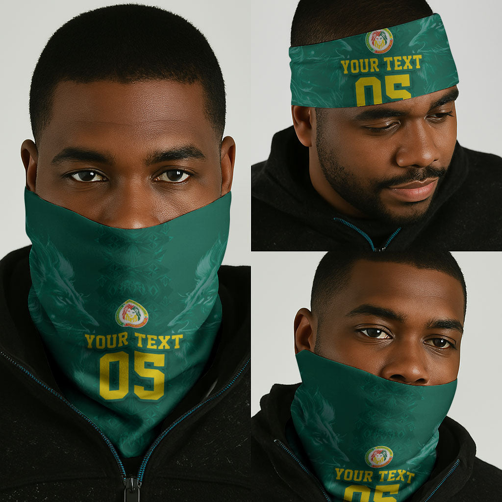 Custom Senegal Football Neck Gaiter Lions Of Teranga Sporty Style