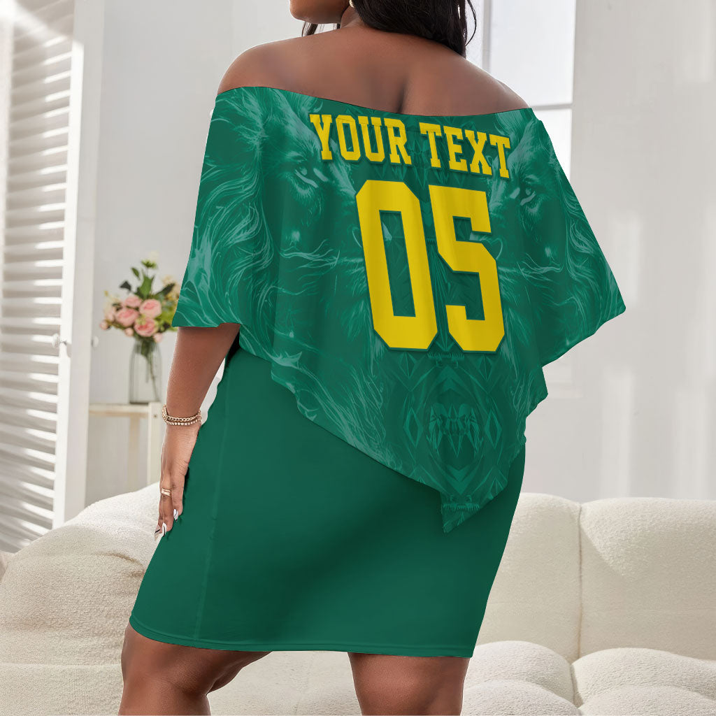 Custom Senegal Football Off Shoulder Short Dress Lions Of Teranga Sporty Style