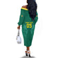 Custom Senegal Football Off The Shoulder Long Sleeve Dress Lions Of Teranga Sporty Style