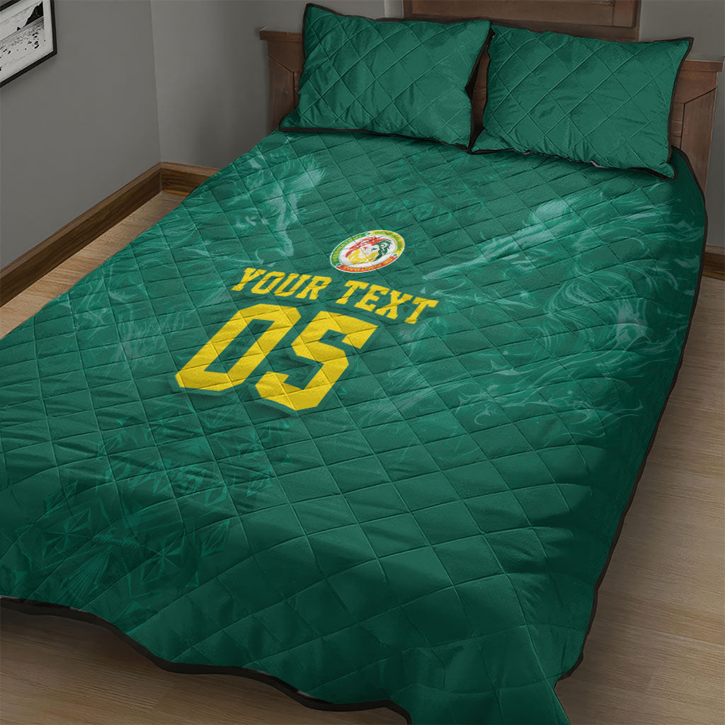 Custom Senegal Football Quilt Bed Set Lions Of Teranga Sporty Style