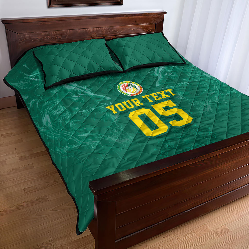 Custom Senegal Football Quilt Bed Set Lions Of Teranga Sporty Style