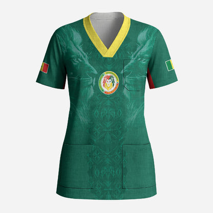 Custom Senegal Football Scrub Top Lions Of Teranga Sporty Style