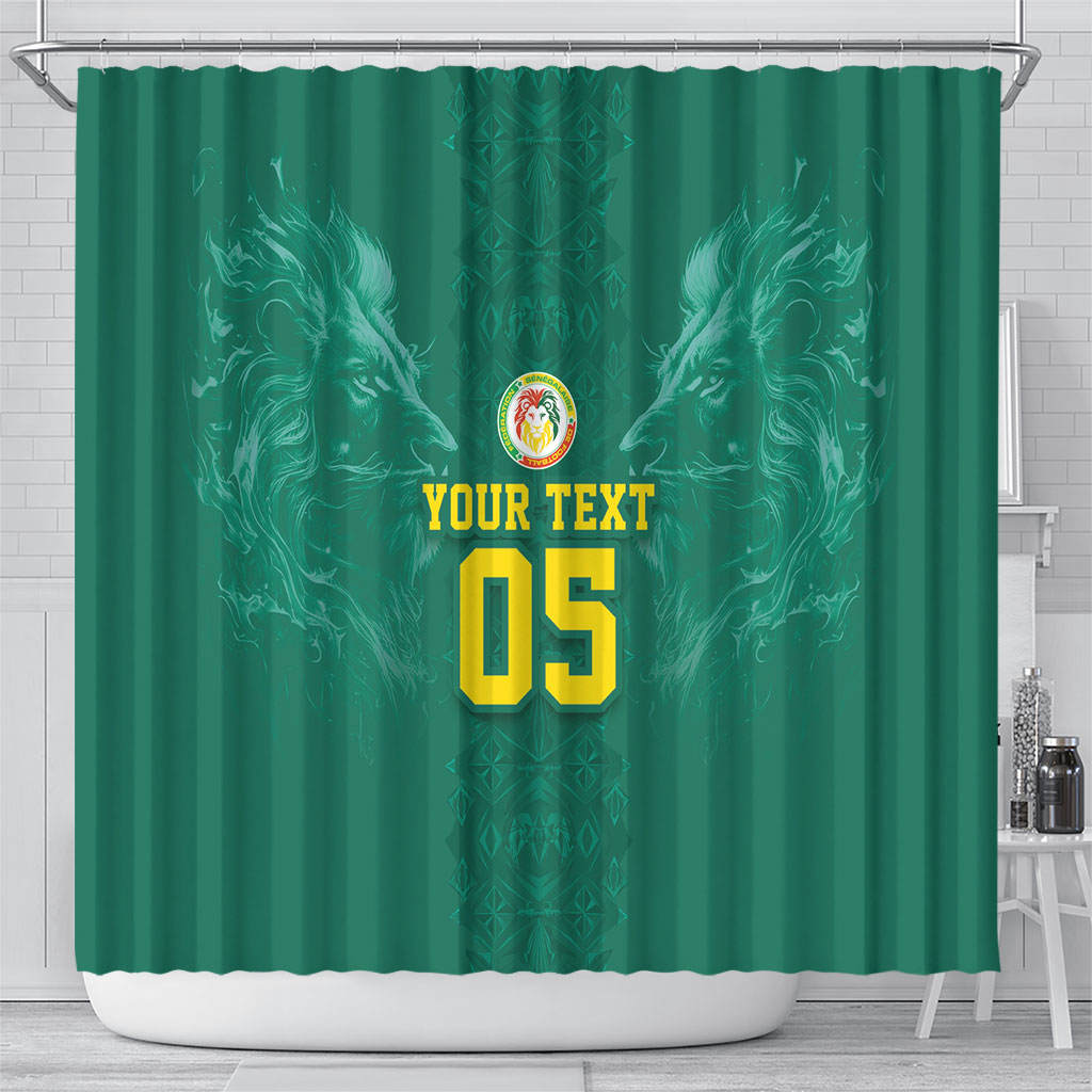 Custom Senegal Football Shower Curtain Lions Of Teranga Sporty Style
