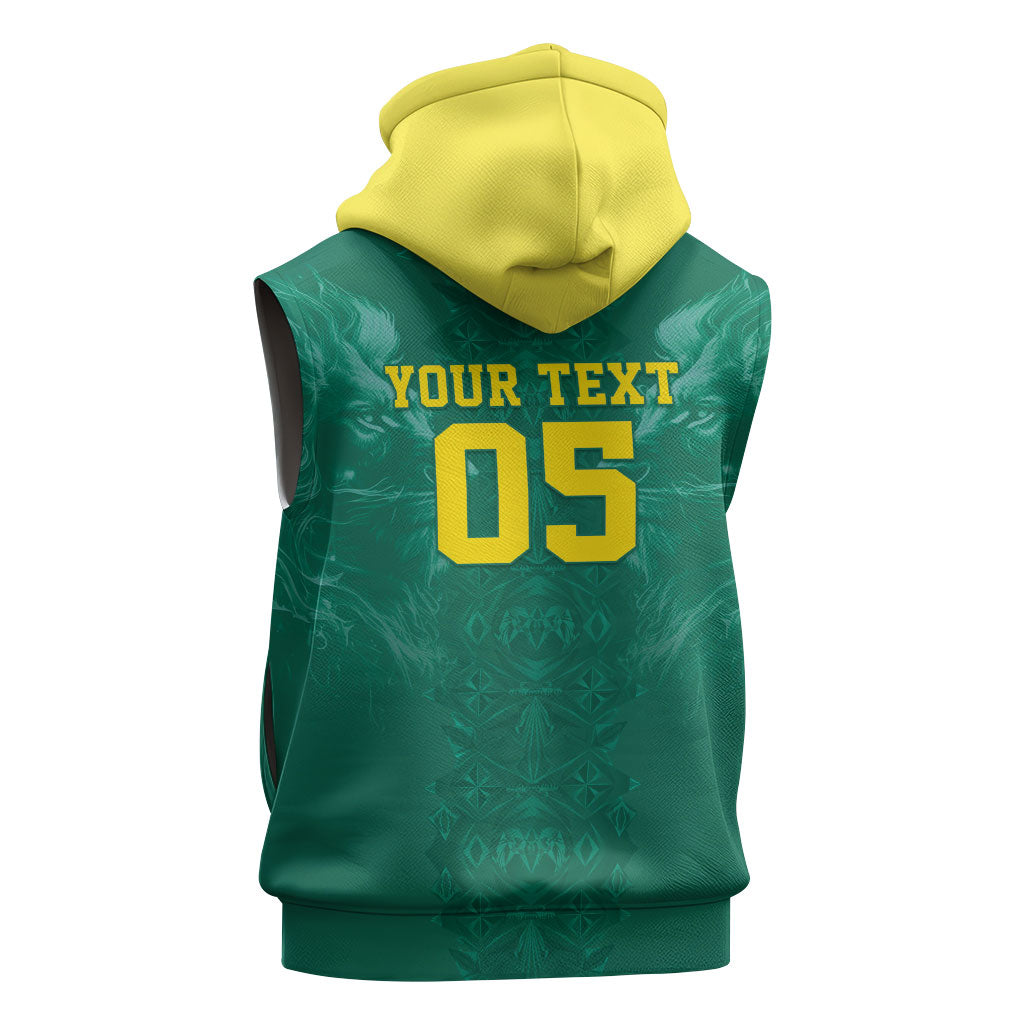 Custom Senegal Football Sleeveless Hoodie Lions Of Teranga Sporty Style