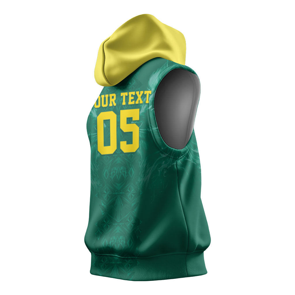 Custom Senegal Football Sleeveless Hoodie Lions Of Teranga Sporty Style