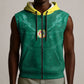 Custom Senegal Football Sleeveless Zip Hoodie Lions Of Teranga Sporty Style