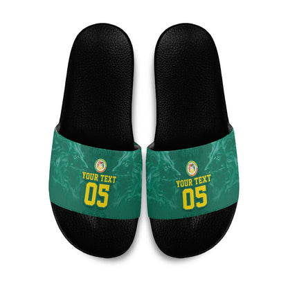 Custom Senegal Football Slide Sandals Lions Of Teranga Sporty Style