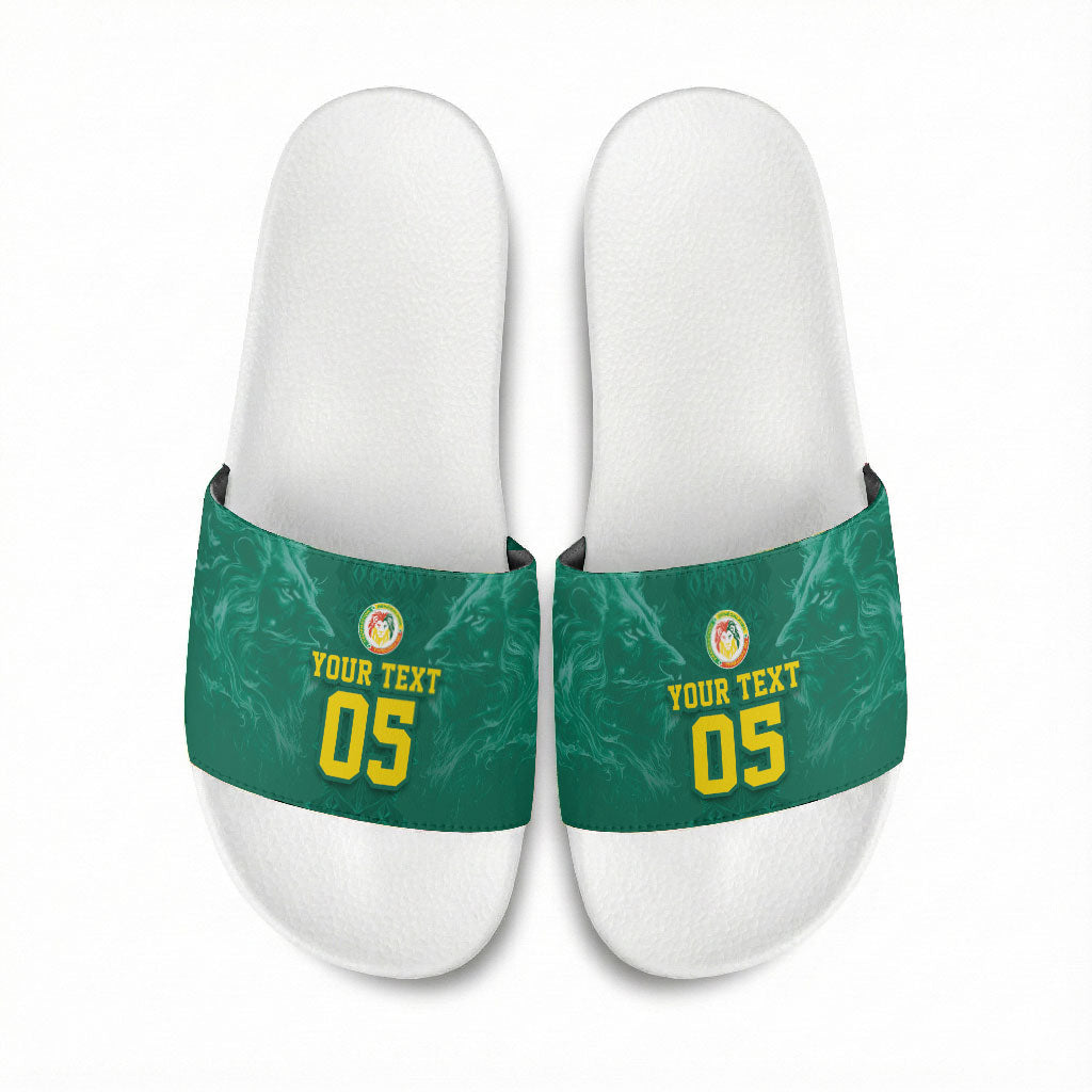 Custom Senegal Football Slide Sandals Lions Of Teranga Sporty Style