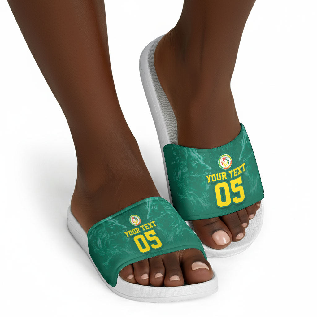 Custom Senegal Football Slide Sandals Lions Of Teranga Sporty Style
