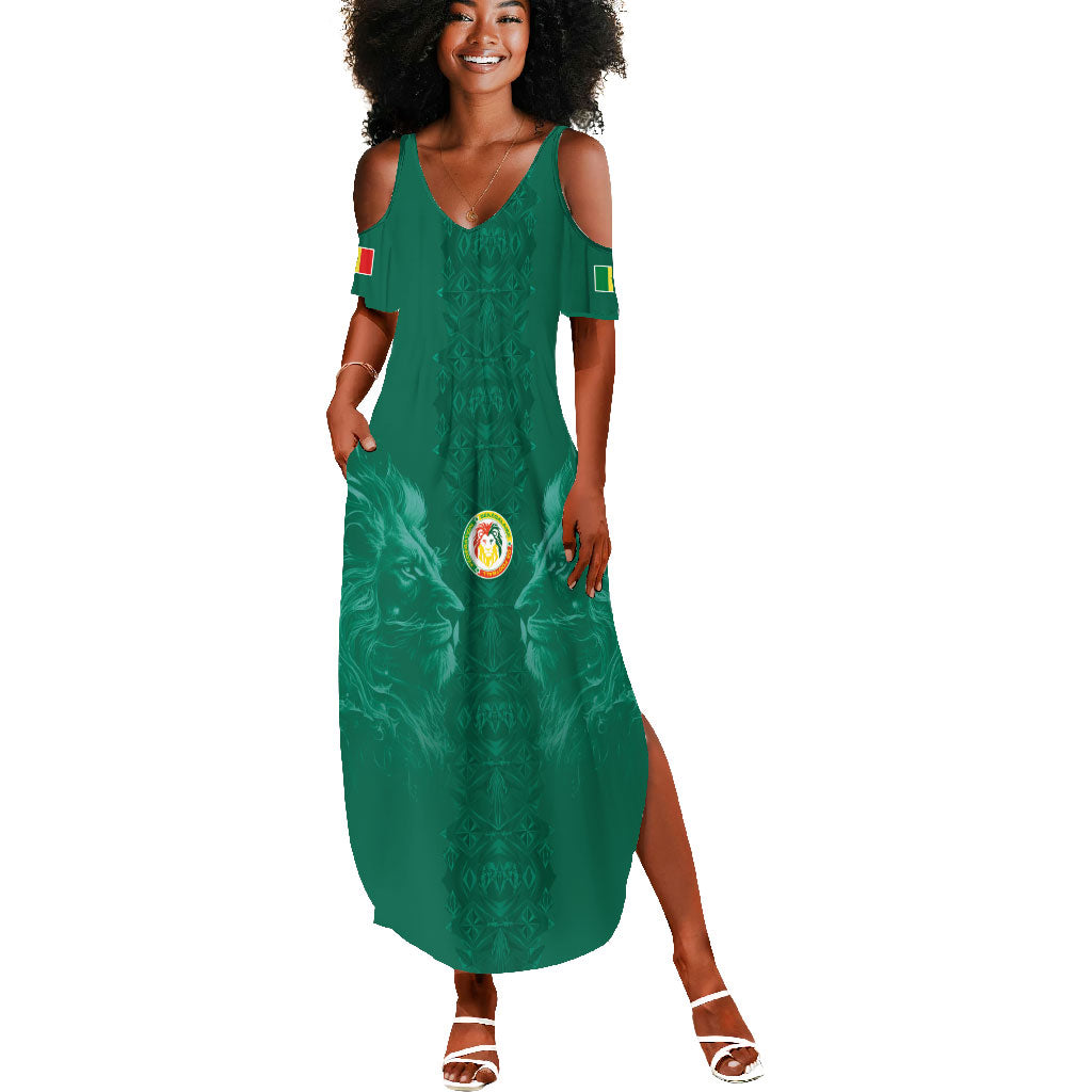Custom Senegal Football Summer Maxi Dress Lions Of Teranga Sporty Style