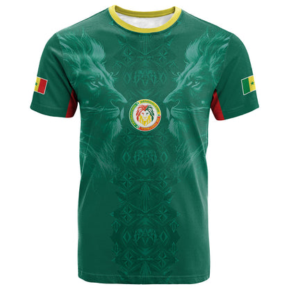 Custom Senegal Football T shirt Lions Of Teranga Sporty Style