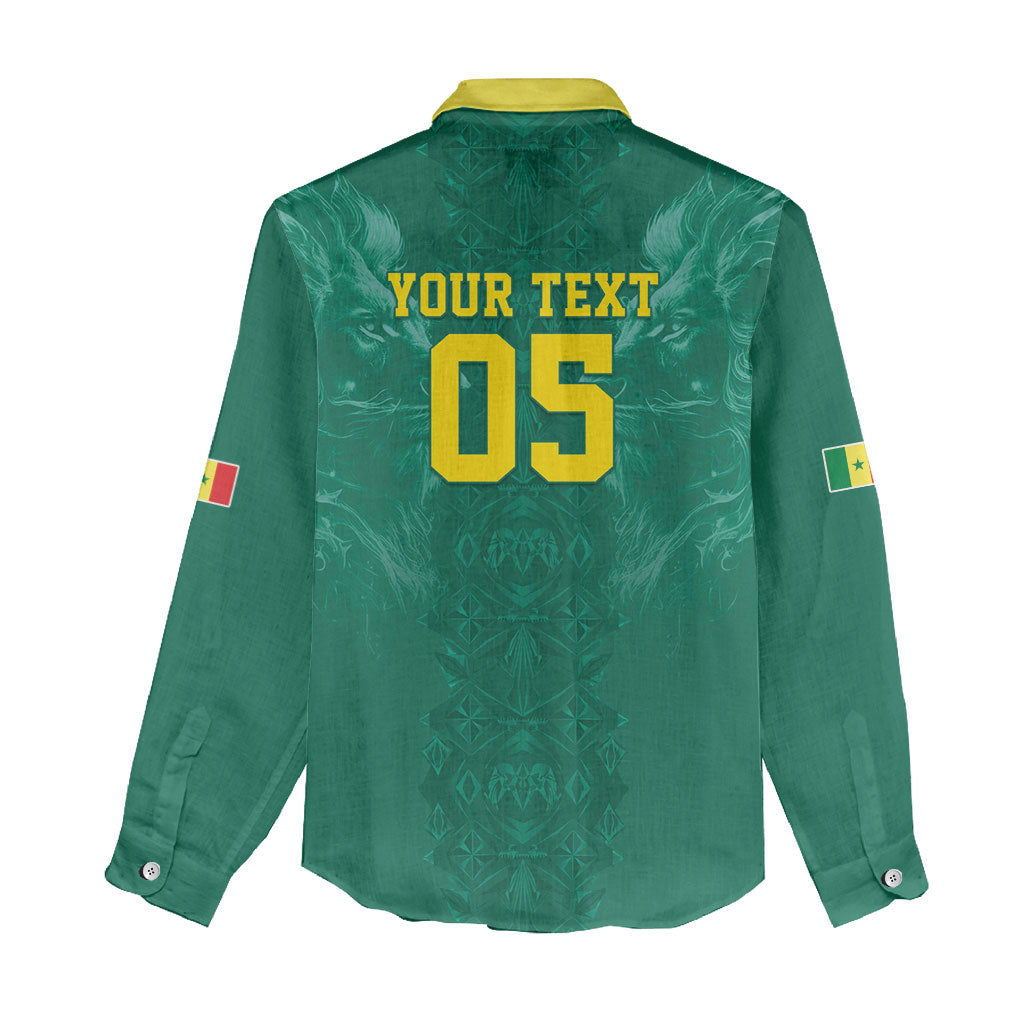 Custom Senegal Football Women Casual Shirt Lions Of Teranga Sporty Style