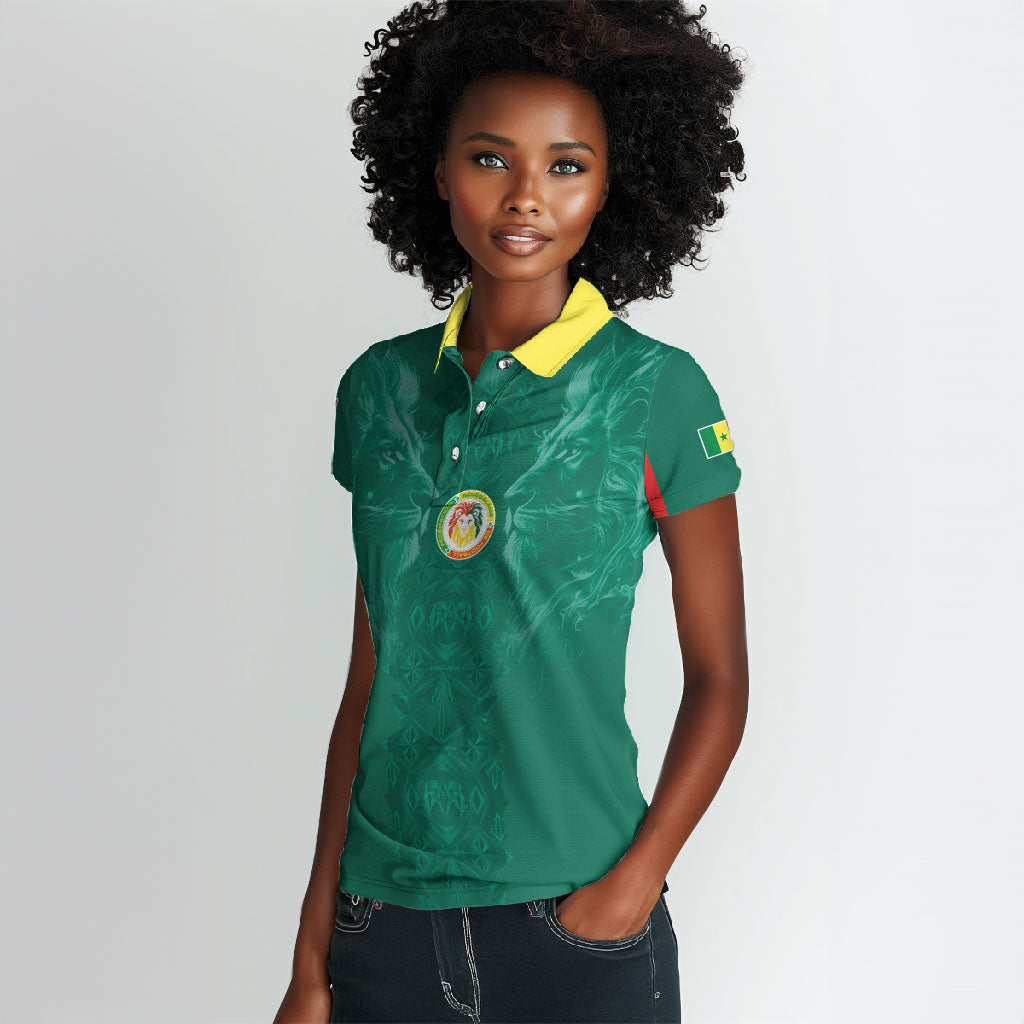 Custom Senegal Football Women Polo Shirt Lions Of Teranga Sporty Style