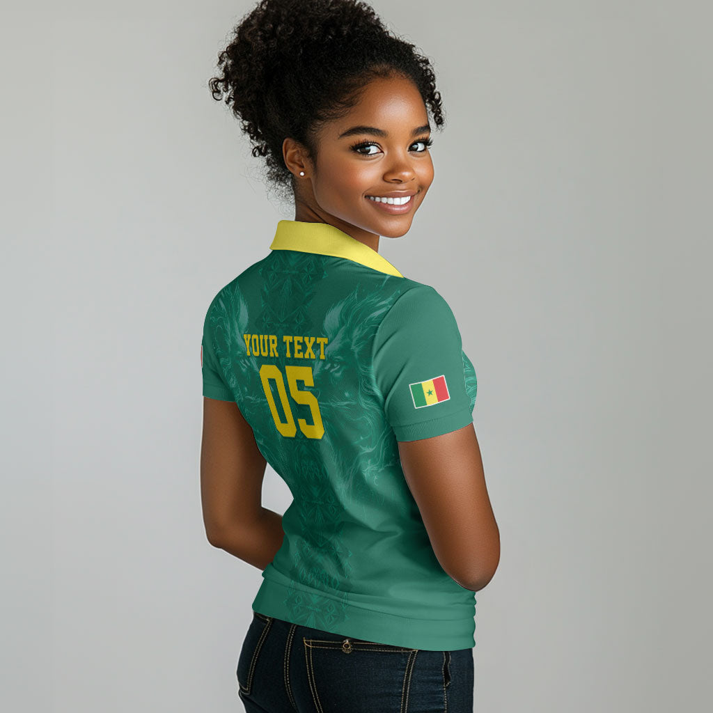 Custom Senegal Football Women Polo Shirt Lions Of Teranga Sporty Style