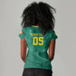 Custom Senegal Football Women V-Neck T-Shirt Lions Of Teranga Sporty Style