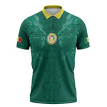 Custom Senegal Football Zipper Polo Shirt Lions Of Teranga Sporty Style