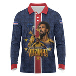 Custom Vozinha Goalkeeper Hero Cabo Verde Football 2026 Long Sleeve Polo Shirt