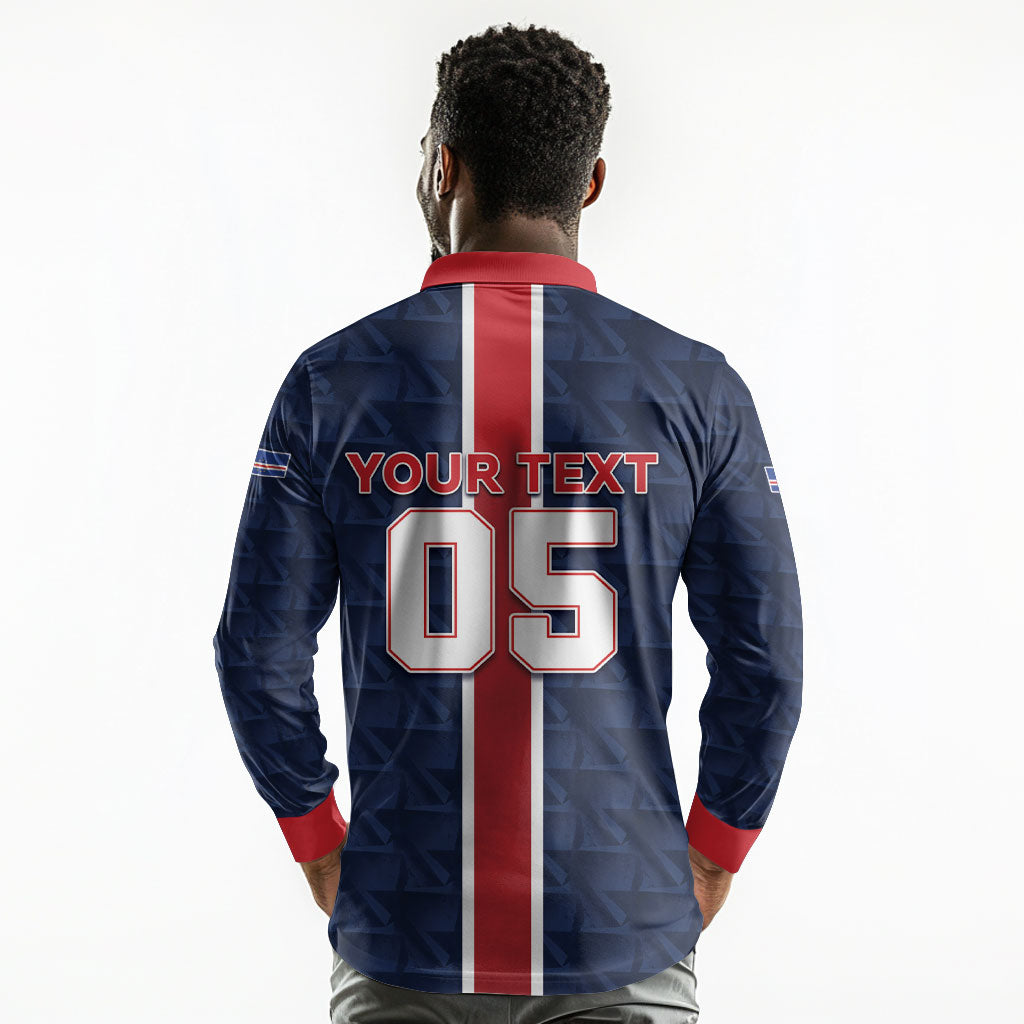 Custom Vozinha Goalkeeper Hero Cabo Verde Football 2026 Long Sleeve Polo Shirt