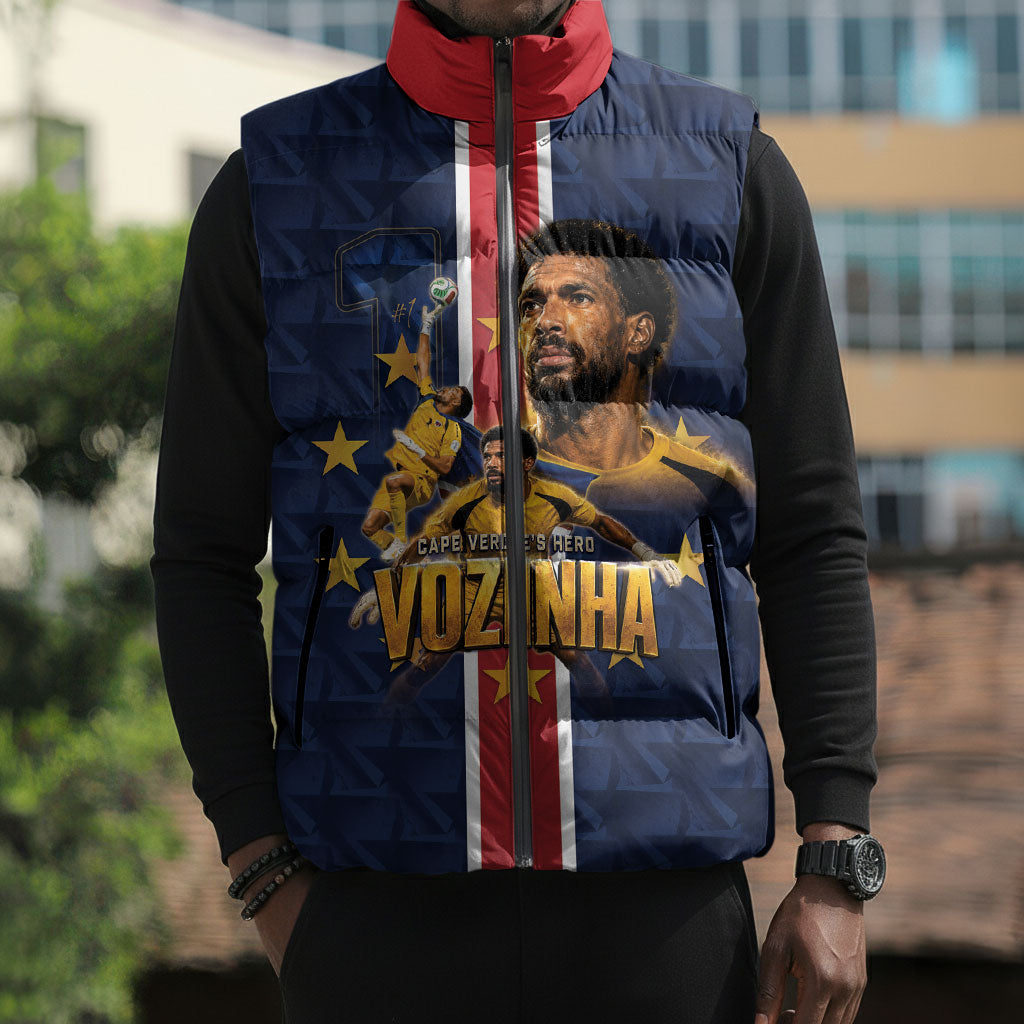 Custom Vozinha Goalkeeper Hero Cabo Verde Football 2026 Sleeveless Puffer Jacket