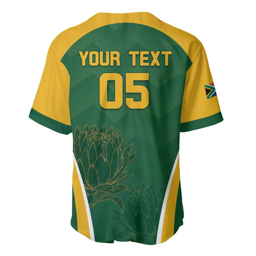 Custom South Africa Cricket Baseball Jersey Go Champions Protea Pattern