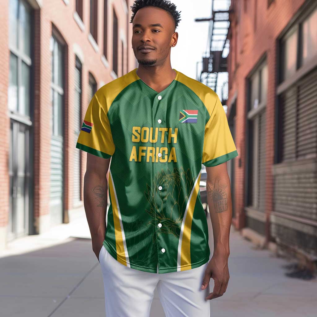 Custom South Africa Cricket Baseball Jersey Go Champions Protea Pattern
