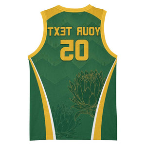 Custom South Africa Cricket Basketball Jersey Go Champions Protea Pattern - African Pride
