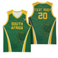 Custom South Africa Cricket Basketball Jersey Go Champions Protea Pattern - African Pride