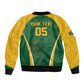 Custom South Africa Cricket Bomber Jacket Go Champions Protea Pattern