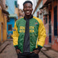 Custom South Africa Cricket Bomber Jacket Go Champions Protea Pattern