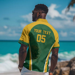 Custom South Africa Cricket Hawaiian Shirt Go Champions Protea Pattern