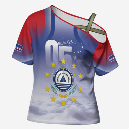 Cape Verde July 5th Cross Shoulder Shirt Happy Independence Day