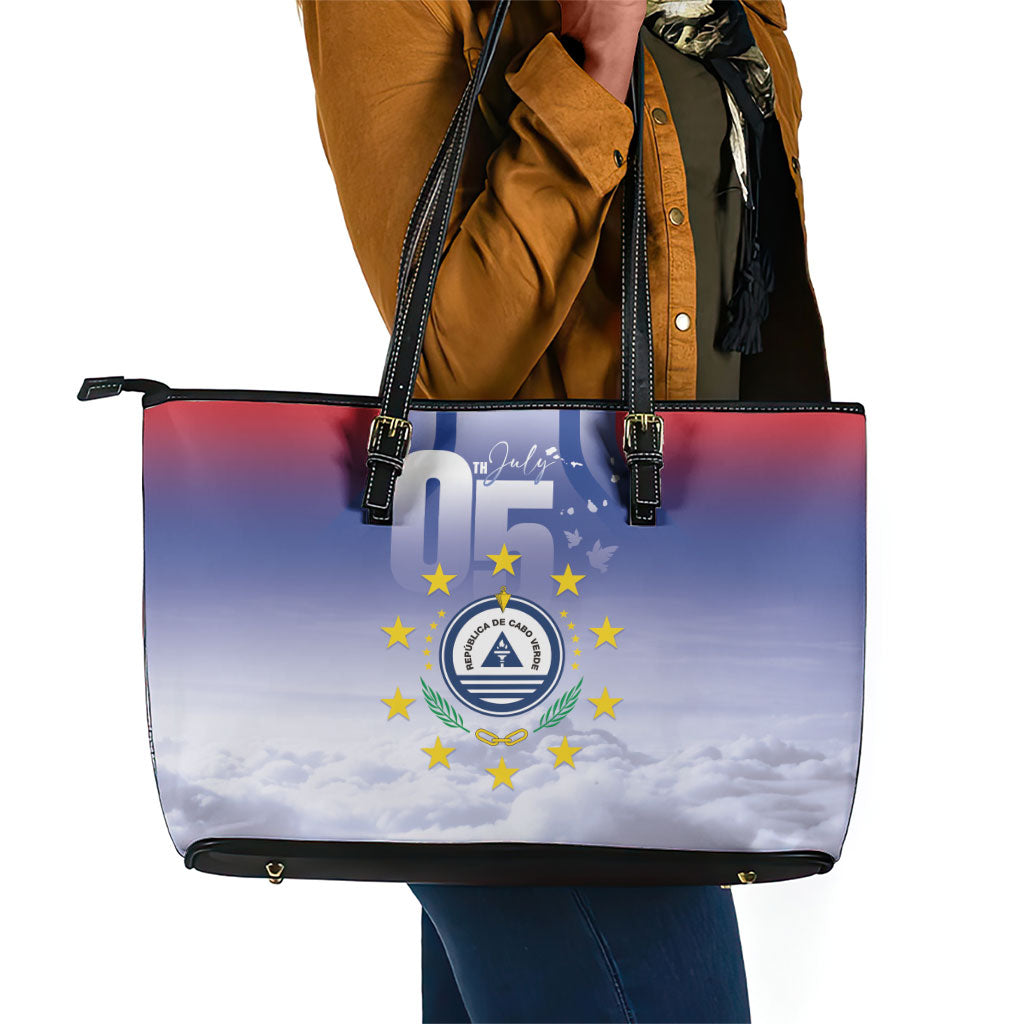 Cape Verde July 5th Leather Tote Bag Happy Independence Day
