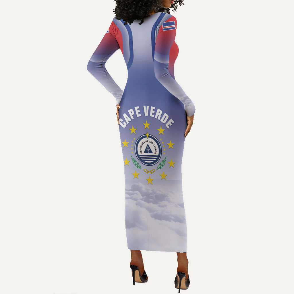 Cape Verde July 5th Long Sleeve Bodycon Dress Happy Independence Day