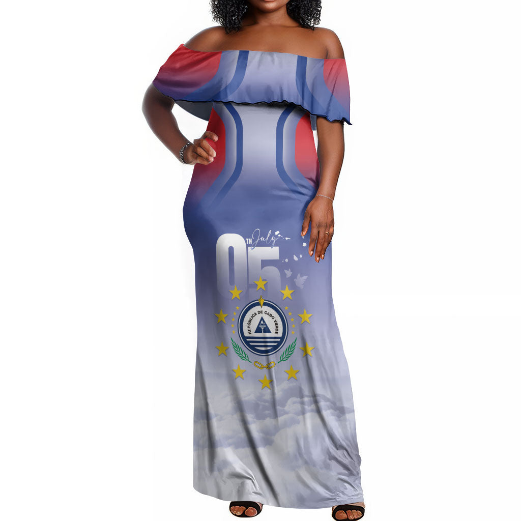 Cape Verde July 5th Off Shoulder Maxi Dress Happy Independence Day