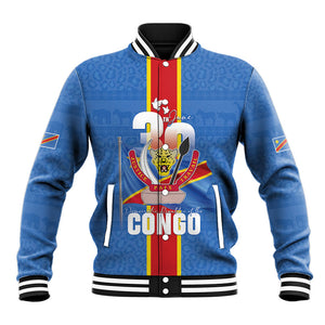 DR Congo Independence Day Baseball Jacket Leopard Pattern With Coat Of Arms