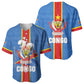 DR Congo Independence Day Baseball Jersey Leopard Pattern With Coat Of Arms