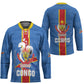 DR Congo Independence Day Hockey Jersey Leopard Pattern With Coat Of Arms