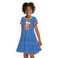 DR Congo Independence Day Kid Short Sleeve Dress Leopard Pattern With Coat Of Arms
