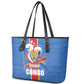 DR Congo Independence Day Leather Tote Bag Leopard Pattern With Coat Of Arms