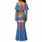 DR Congo Independence Day Mermaid Dress Leopard Pattern With Coat Of Arms