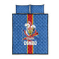 DR Congo Independence Day Quilt Bed Set Leopard Pattern With Coat Of Arms