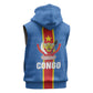 DR Congo Independence Day Sleeveless Hoodie Leopard Pattern With Coat Of Arms