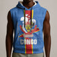 DR Congo Independence Day Sleeveless Hoodie Leopard Pattern With Coat Of Arms